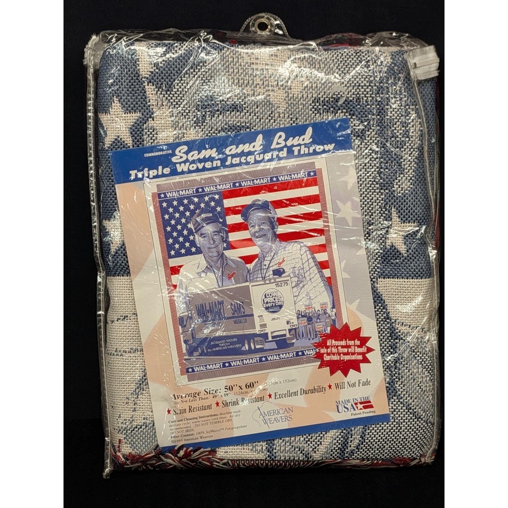 Wal-Mart Sam & Bud Woven Jacquard Throw NEW 50"x60" American Weavers Collector